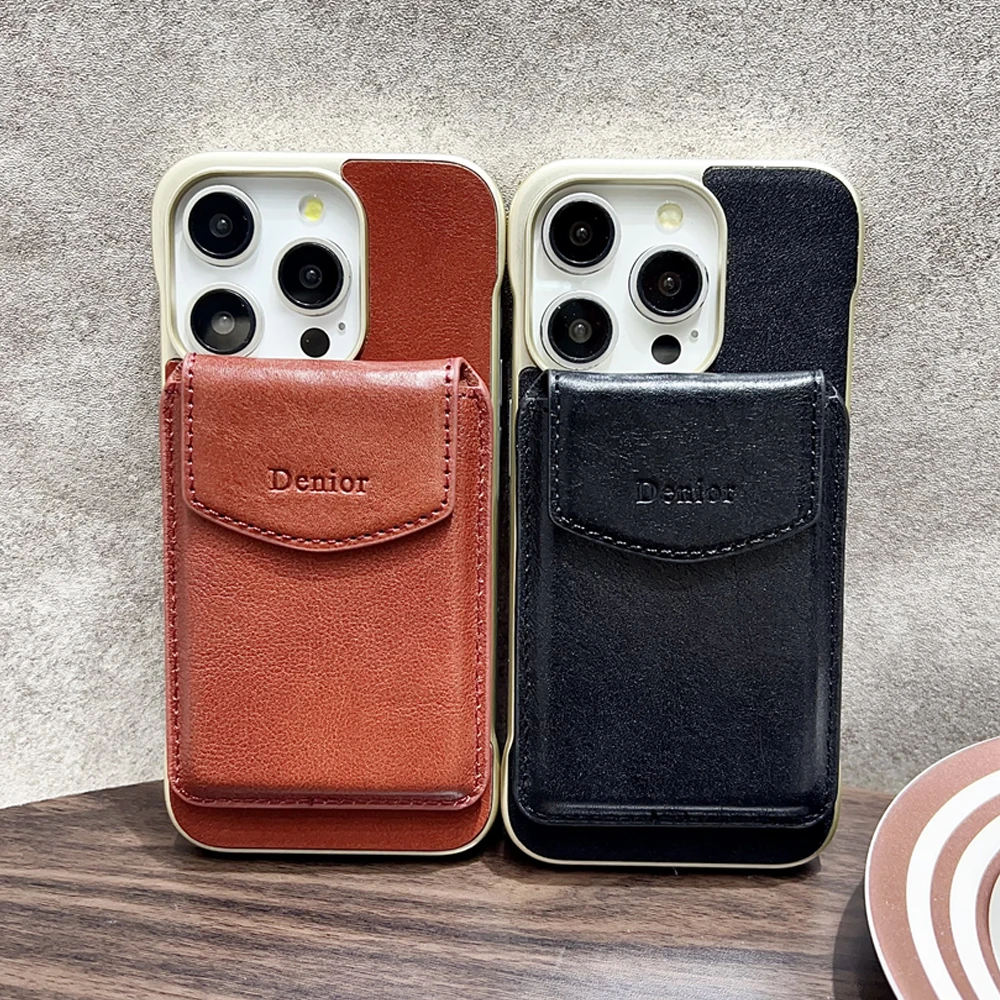 

Роскошный чехол-кошелек с магнитной картой 2 в 1, чехол для телефона из натуральной кожи для iphone 16 PRO MAX 16 PLUS 15 PRO MAX 13 14 15 Plus