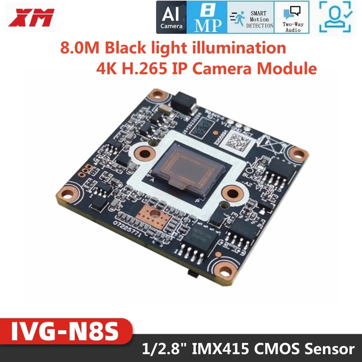 

XM 4K H.265 8MP IMX415 IP Camera Module NT98566 Webcam Board Face Human Car Detection Icsee Security CCTV Camera Two Way Audio