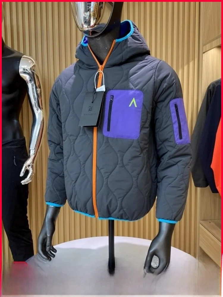 

Серия Dopne Color! Пара Sle Ветрозащитная водонепроницаемая контрастная цветная легкая теплая хлопковая верхняя одежда с капюшоном...