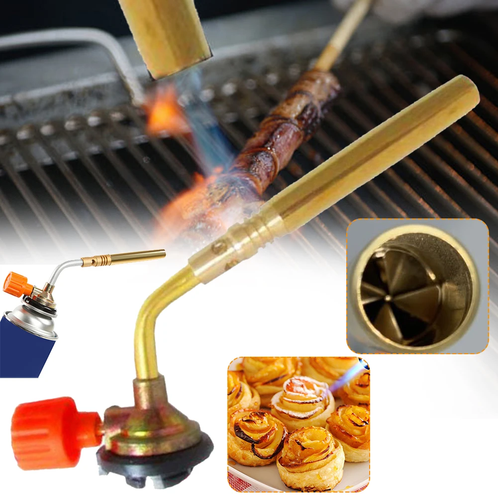 Portable Flame Gun Butane Burner Welding Gas Torch High Power Brazing Flamethrower Outdoor Camping BBQ Soldering Heat Gun