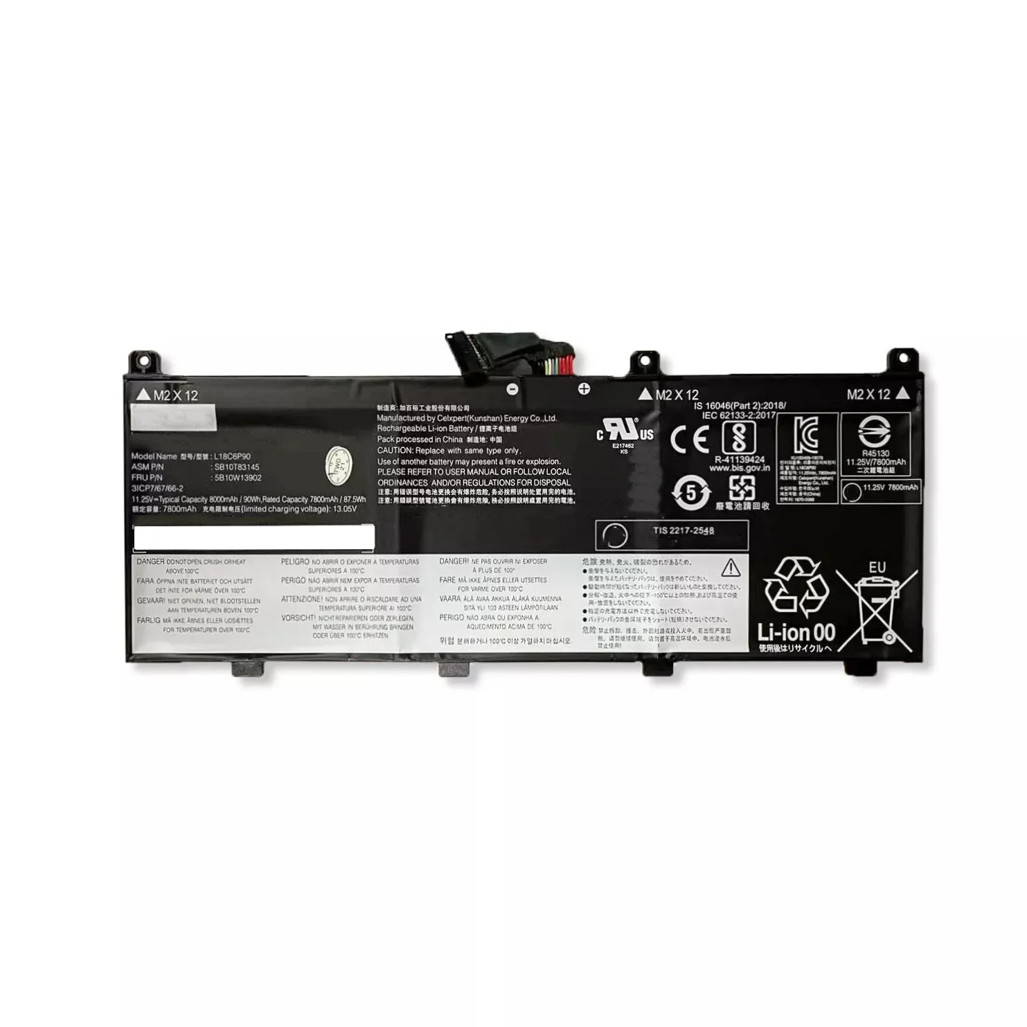 7XINbox L18M6P90 L18C6P90 11.25V 8000mAh 90Wh Laptop Battery for Lenovo ThinkPad P53(20QNA006CD) 02DL028 02DL029