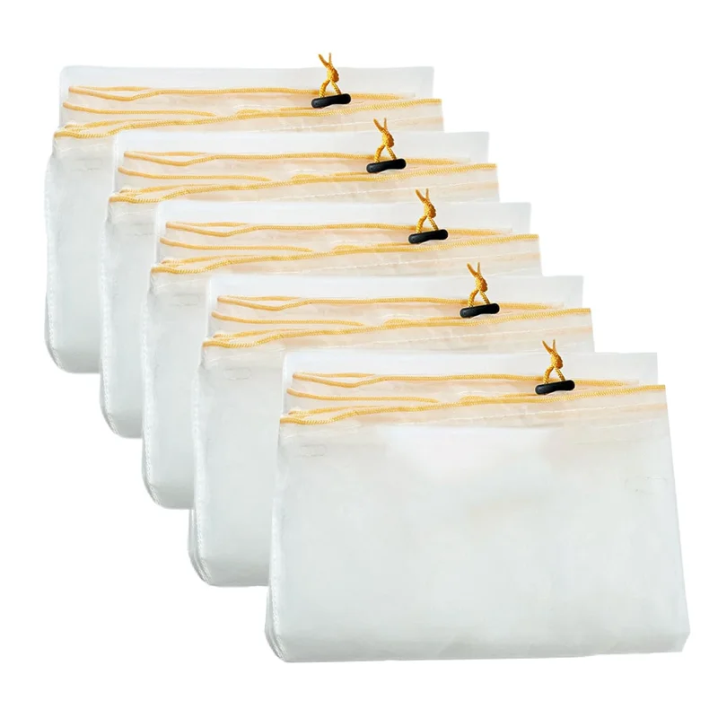 Abjn-filtro de mel de malha ultrafina, saco de filtro de mel de 5 pces com cordão ajustável-extrator de equipamento de extração de mel
