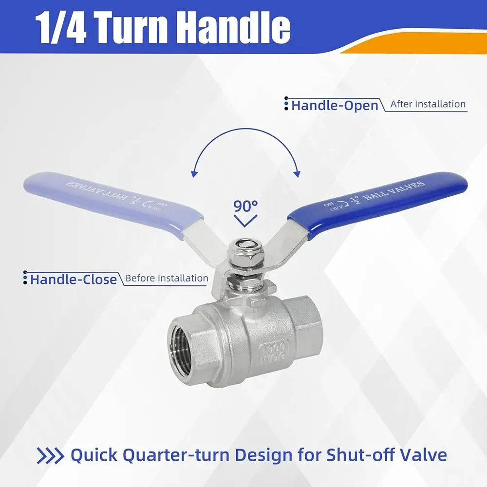 

Шаровой кран из нержавеющей стали SS304, 1/2", 3/4", 1", 1/4", 3/8, 2P, полнопроходной, высокотемпературный, с резьбовым соединением