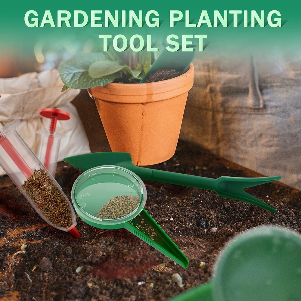 مجموعة 4/7 قطع من أدوات بذارة الحديقة البلاستيكية المتينة، 12 فتحة للبذر السريع، أداة زراعة مقاومة للماء للبستنة الفعالة