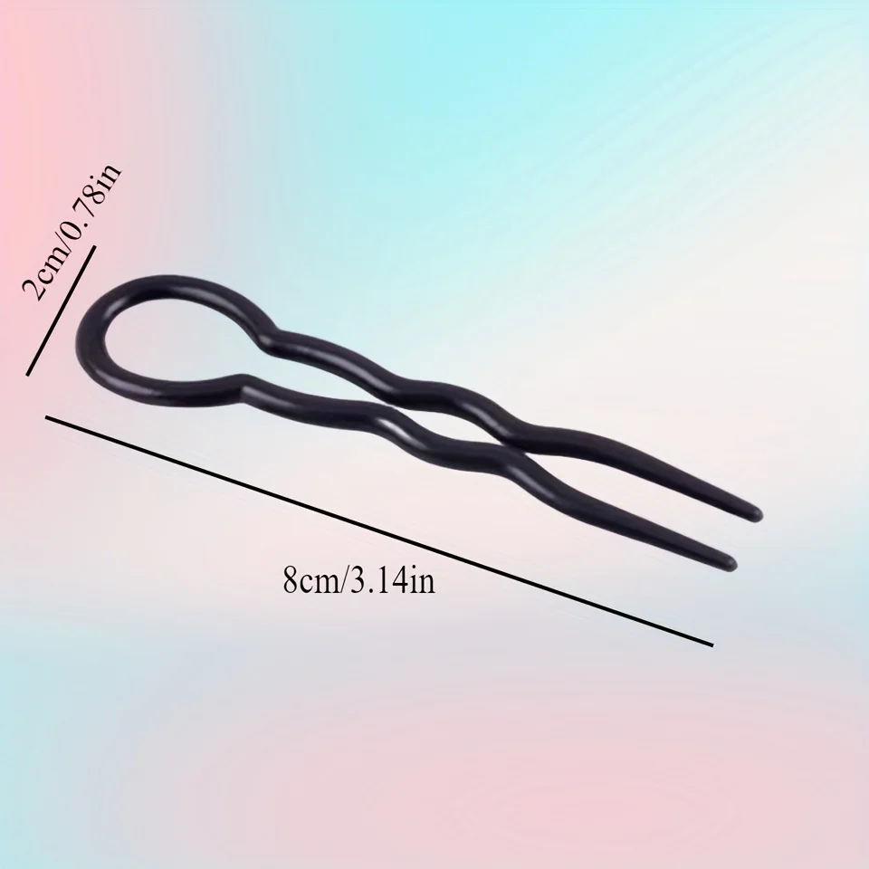 Set di fermagli per capelli in plastica a forma di U da 3 pezzi, clip invisibile, clip con design a spirale adatta per le donne