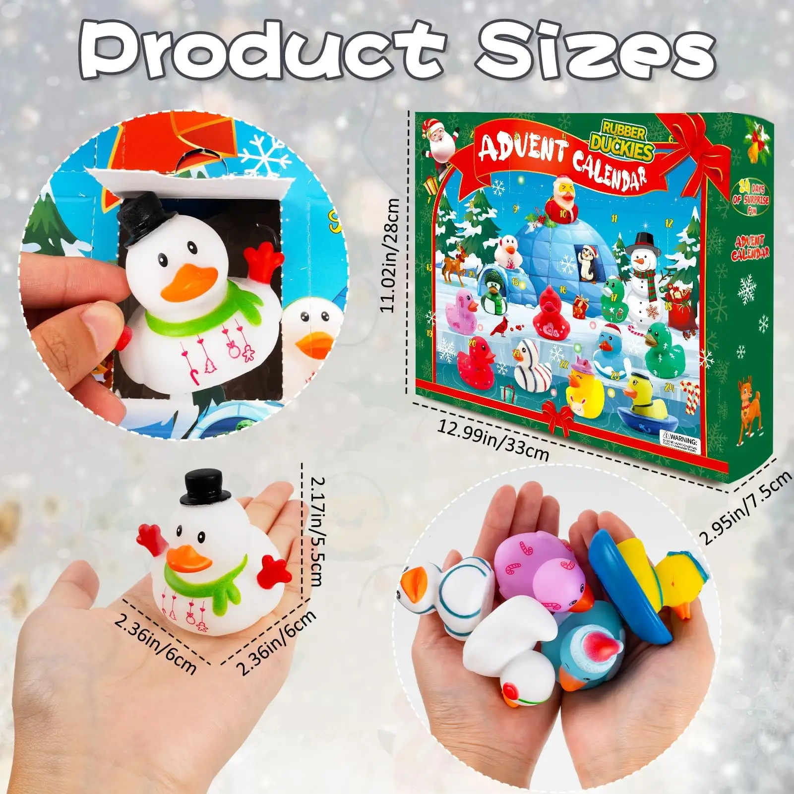 2024 Advent Calendar Christmas Ducks-24 Days Christmas Rubber Duck Surprises Countdown Gift for Toddlers Boys Girls,Christmas Co