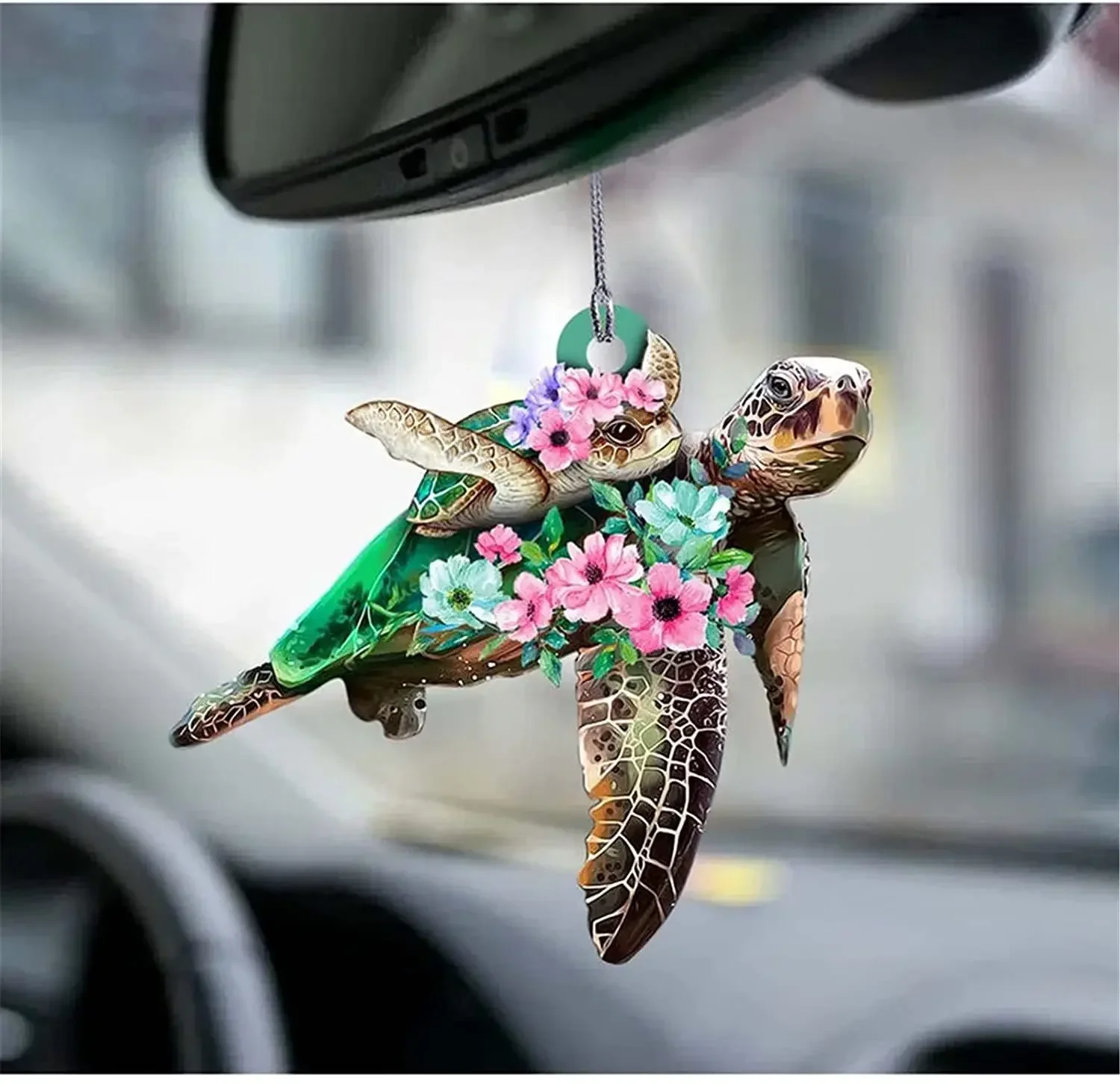 New Cartoon Turtle Acrylic Pendant Christmas Tree Jewelry Pendant Car Pendant Car Rearview Mirror Decoration