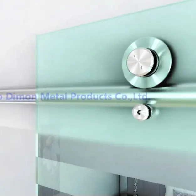 Dimon Stainless Steel 304 Polish Glass Sliding Barn Door Hardware DM-SDG 7004 Without Sliding Rail