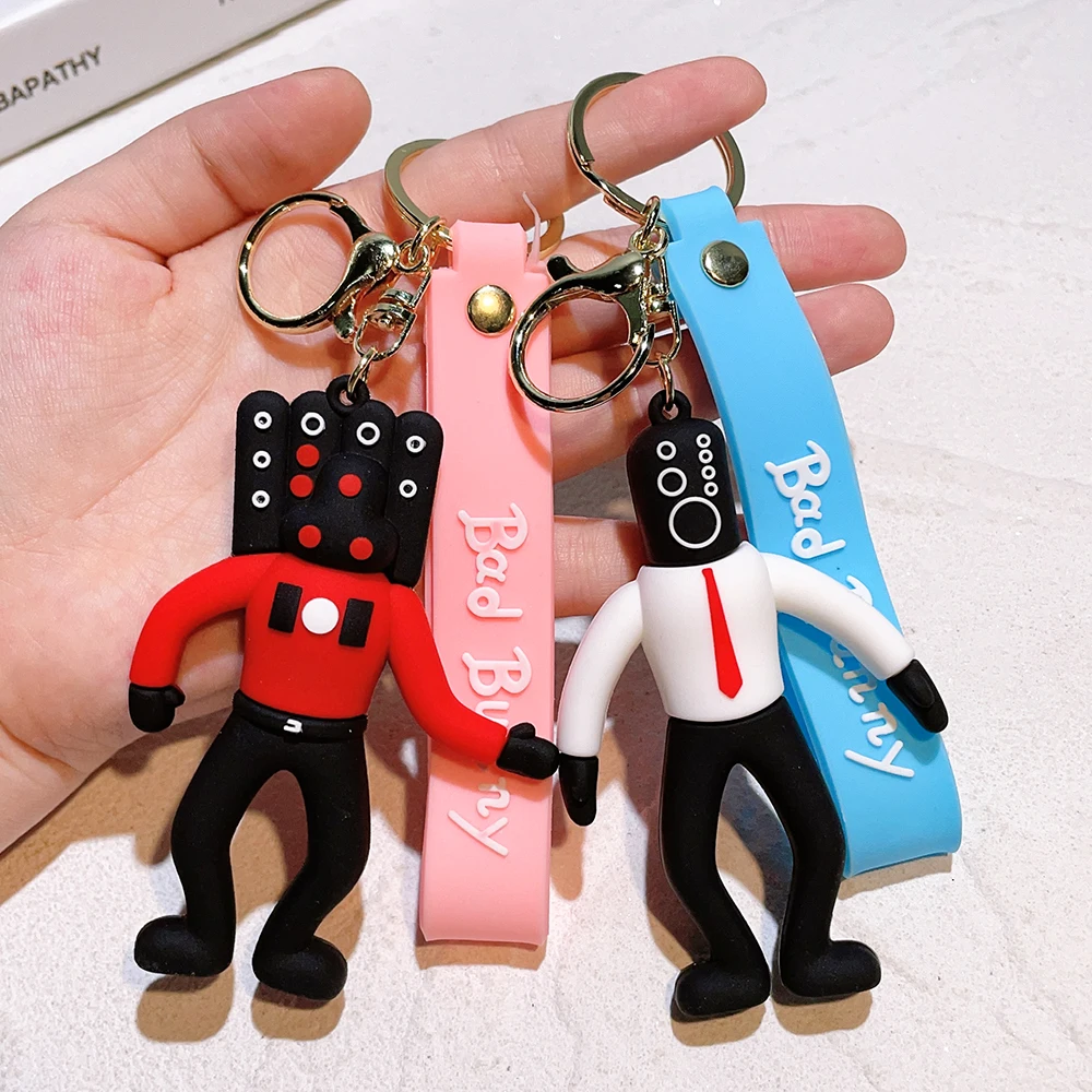 Anime Skibidi Toilet Keychain PVC Keyring Skibidi Dop Toy Pendant for Men Women Backpack Funny Pendant Keyring Jewelry