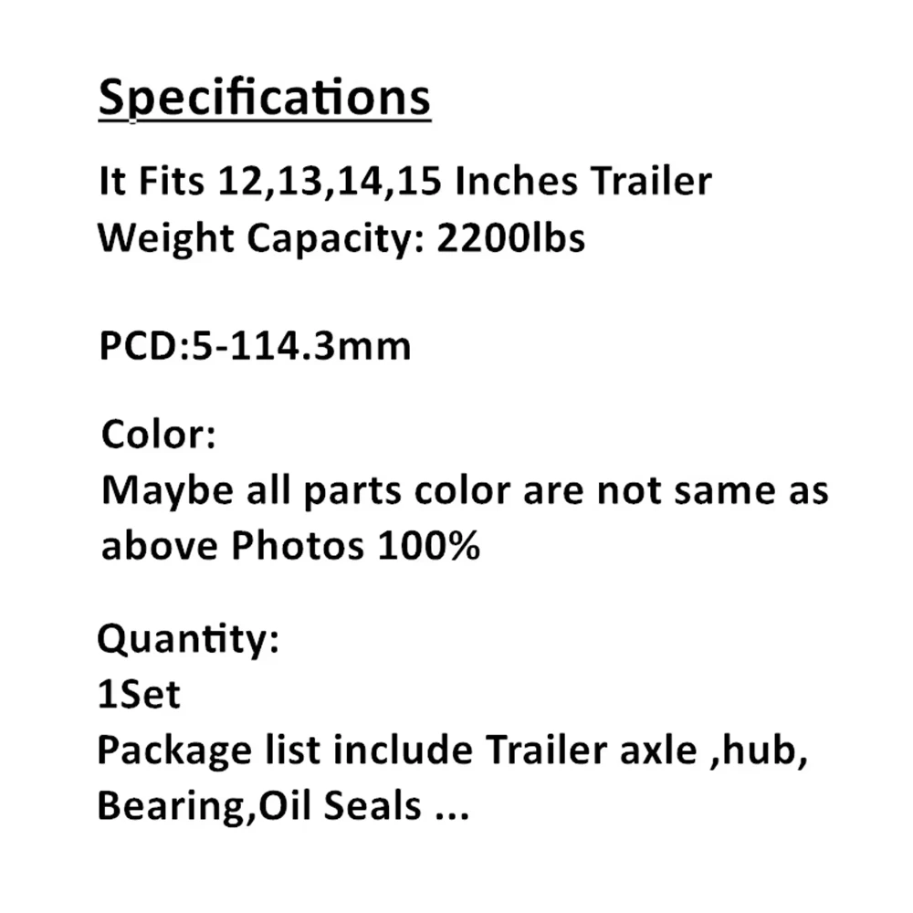 Kit de moyeu de remorque 5-114,3 mm