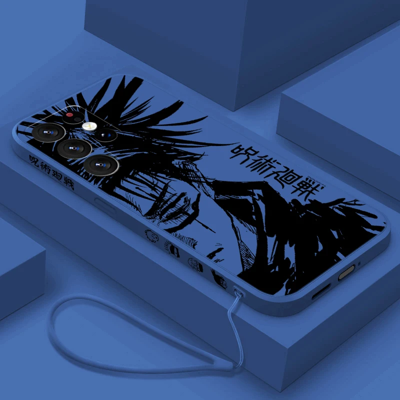 Jujutsu Kaisen Anime For Samsung S24 S23 S22 S21 S20 Fe S10 Note 20 10 Ultra Lite Plus Liquid Left Rope Phone Case