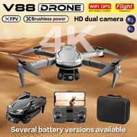 Dron V88 Original 8K aéreo profesional de doble cámara omnidireccional para evitar obstáculos Mini Drone GPS plegable Quadcopter 10km