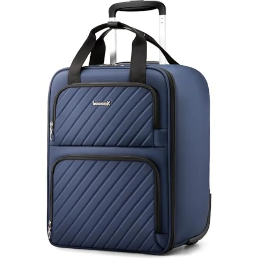 

Underseat Carry On Luggage with Wheels, UDK-Plus Large-Capacity Lightweight Soft Sided Personal Item Suitcase for Short Trips U