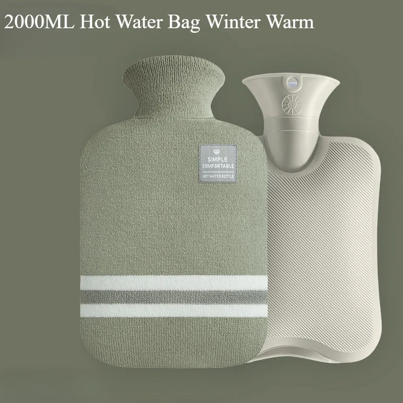 2000Ml Hot Water Bag Winter Warm Water Injection Cute Fashion Flannelette Warm Bag For Men Women Home Outdoor Water Bag