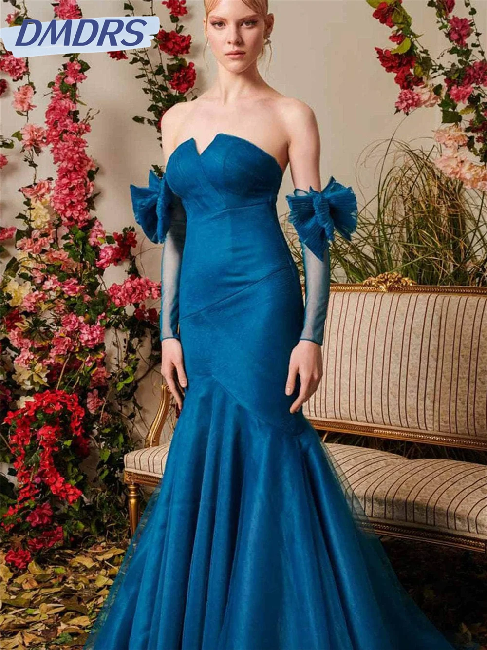 Elegante sereia vestido de noite 2024 clássico sem alças vestidos simples cetim baile de formatura vestidos de novia