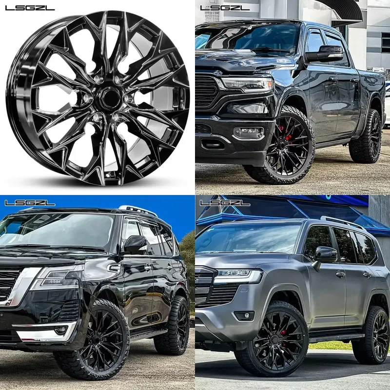i LSGZL Customize Glossy Black 18 20 22 24 Inch Forged Wheel 5x114.3 5x120 5x130 Rims Passenger Car Wheels for ram