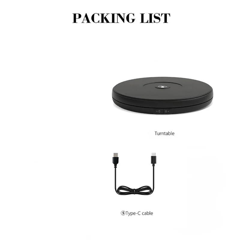 حامل عرض AT43-LED مقاس 10 بوصة، 360 درجة °   قرص دوار بمحرك مع أضواء، قاعدة دوارة كهربائية بسعة 22 رطلاً