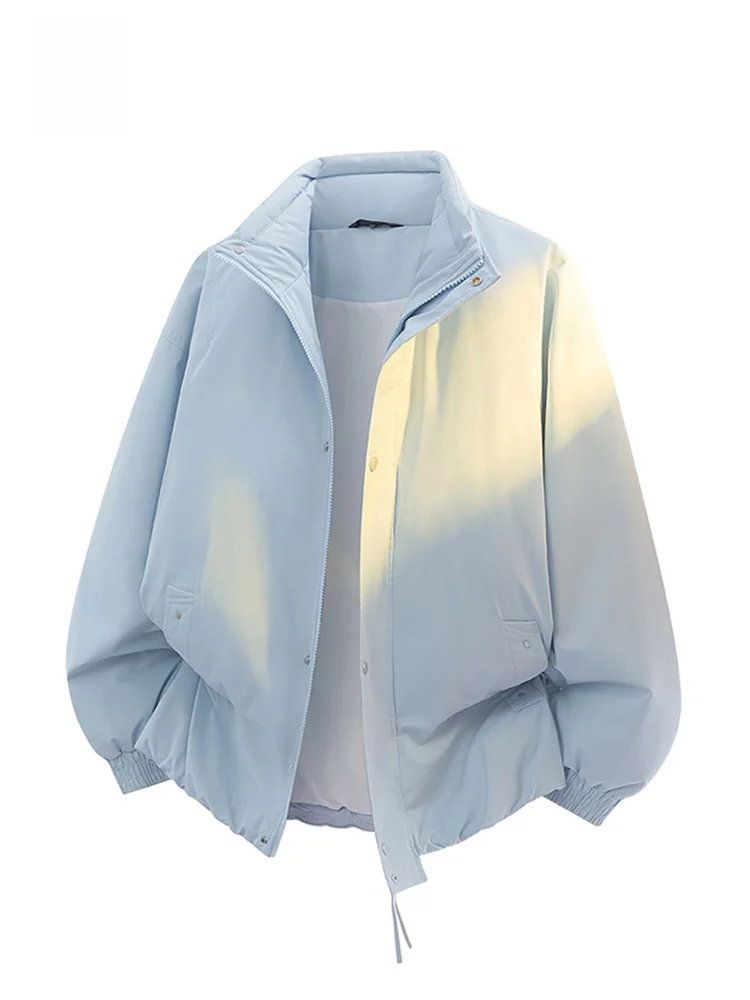 

American Sle Thiened Cotton Jaet Men's Loose Outerwear Teenage Warmth Bread Coat Stand Collar Windproof Polyester Fiber...