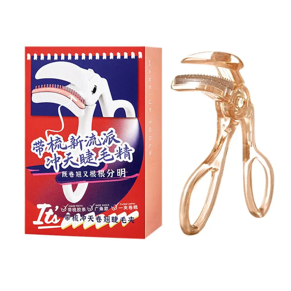 くし付きプロまつげカーラー,女性用ピンセット,カーリングまつげクリップ,化粧品アイビューティーツール,1個