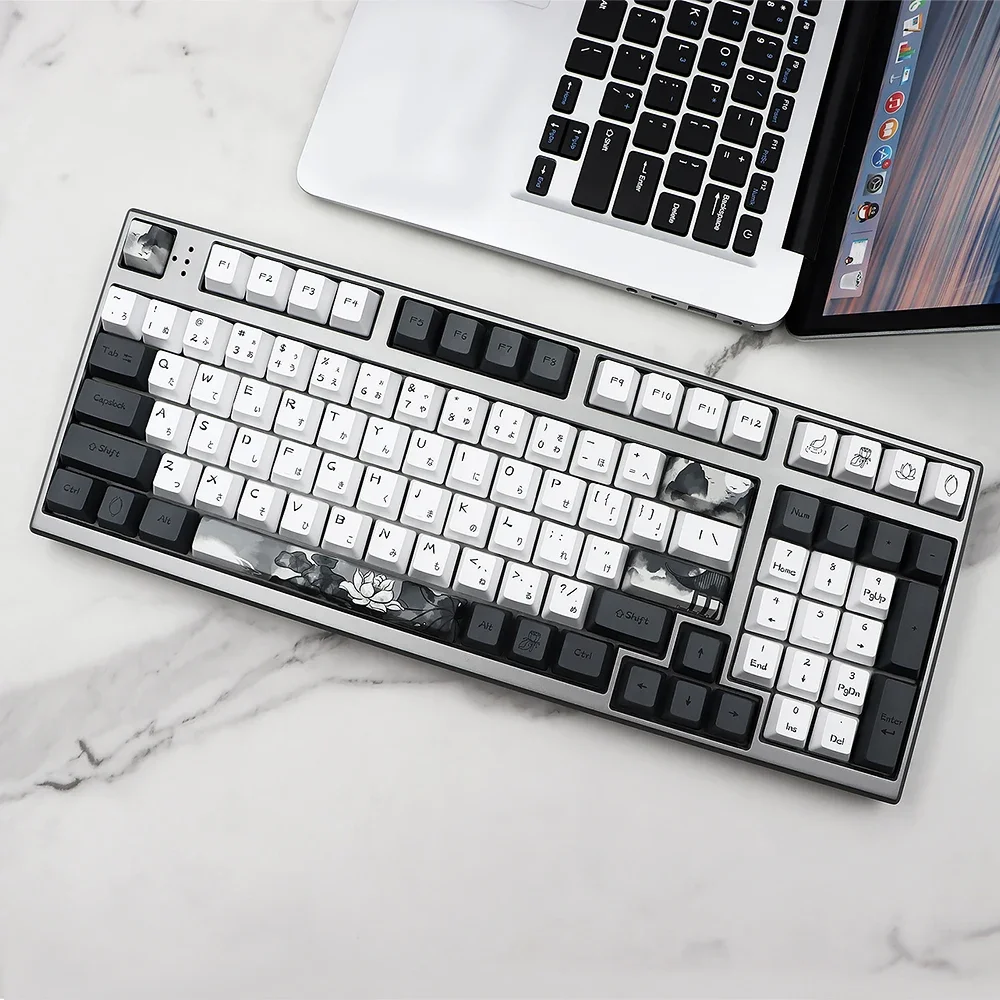 

PBT Lotus Keycap Japanese Character Keycap OEM High Sublimation Adaptation 61 64 68 87 96 104