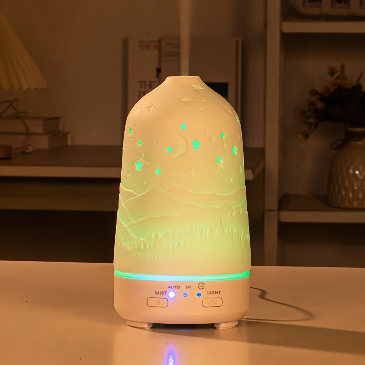 Diffuserlove Essential Oil Aroma Diffuser Mist Humidifier 3.38oz with 7 Color LED Lights And Auto Shut-Off Function for Bedroom