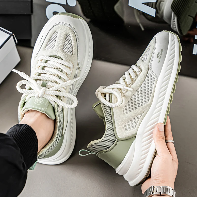 

Брендовые оригинальные уличные кроссовки на толстой подошве для повседневной спортивной обуви с большими цветными блоками, удобные всесезонные стили