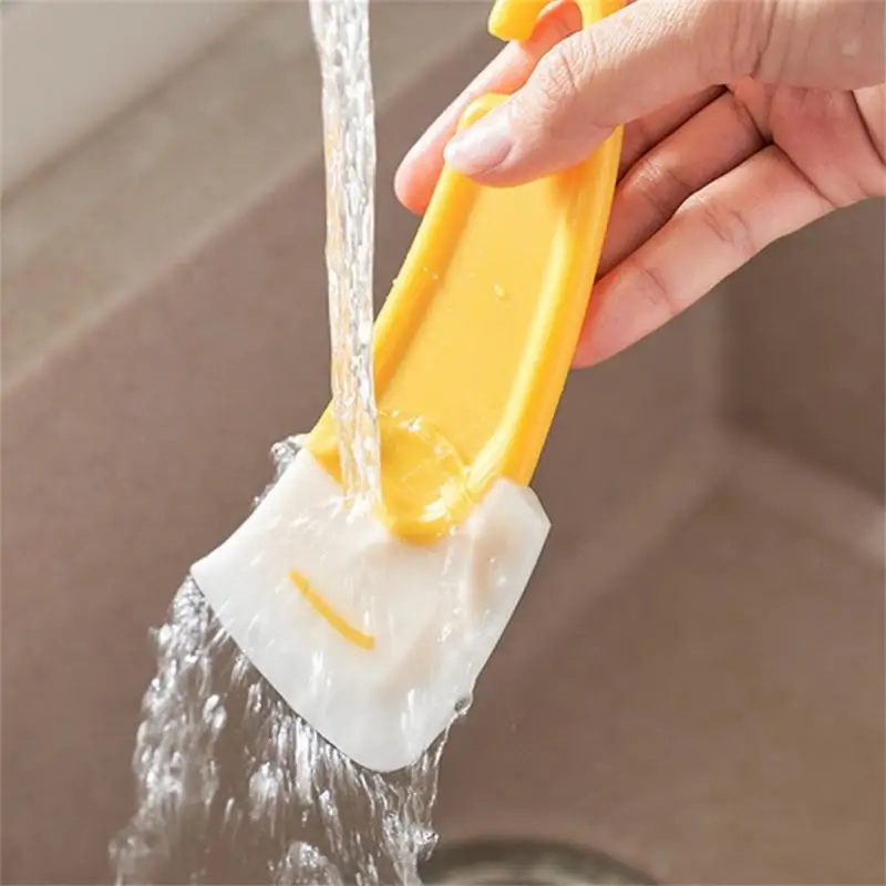 1Pcs Kitchen Scraper Oil Stain Cleaning Silicone Spatula Cake Baking Pastry Gadgets Dirty Pan Pot Dishes Cleaner Tools Scraper