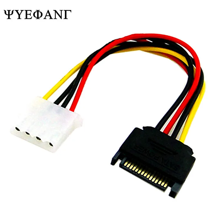 1pcs SATA 15Pin Male to IDE Molex 4Pin Female HDD Extension Power Adapter Cable for Serial ATA Hard Drives ROM Drive 95AF