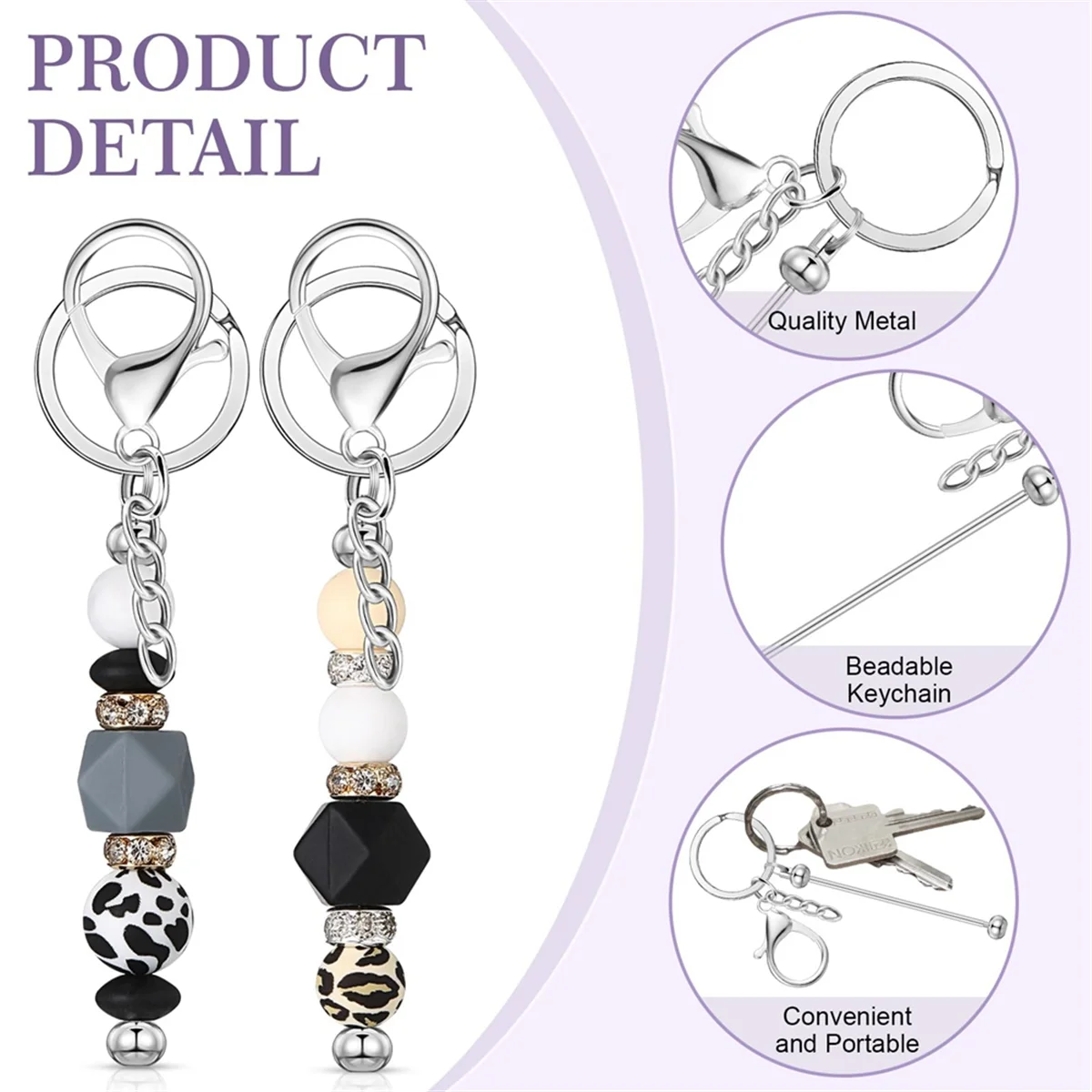 

Брелок для ключей из бисера, 24 шт., брелок для ключей из бисера, оптом для бисера, пустой брелок для ключей «сделай сам», металлический брелок из бисера для ключей из бисера Cr