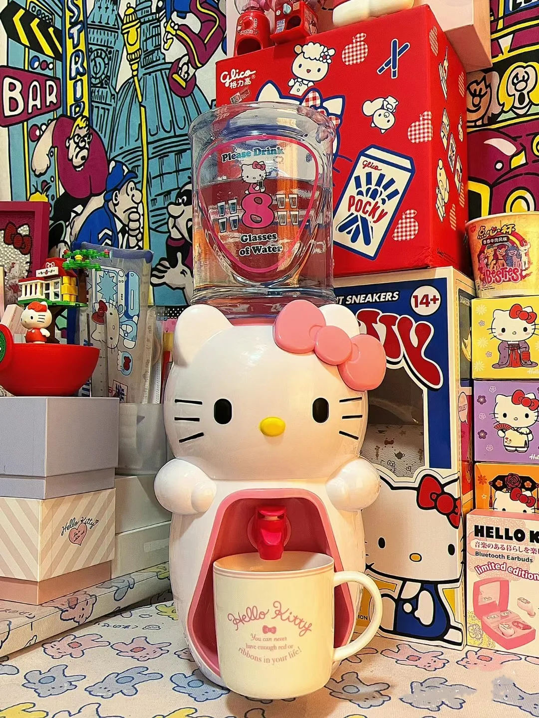 Kawaii Sanrio Hello Kitty My Melody Desktop Water Dispenser Mini Cartoon Doraemon Girls Dormitory Office Juice Bottle Gift