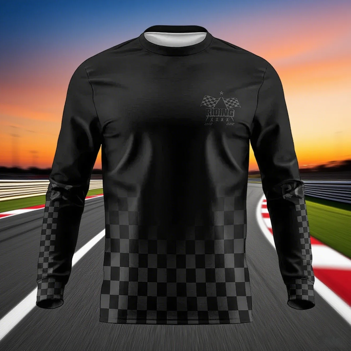 

New Motorcycle Cycling Suit Long Sleeve Retro Mesh Breathable Quick Drying Mountain Bike Locomotive Racing Sports Long Sleeve