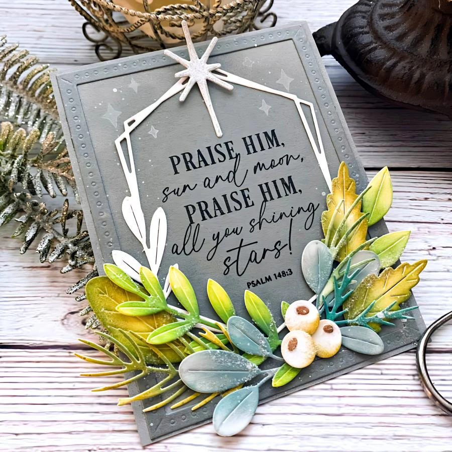 Lucky Goddess Metal Cutting Dies Christmas Sprigs Diy Scrapbooking Photo Album Decorative Embossing Paper Card Crafts
