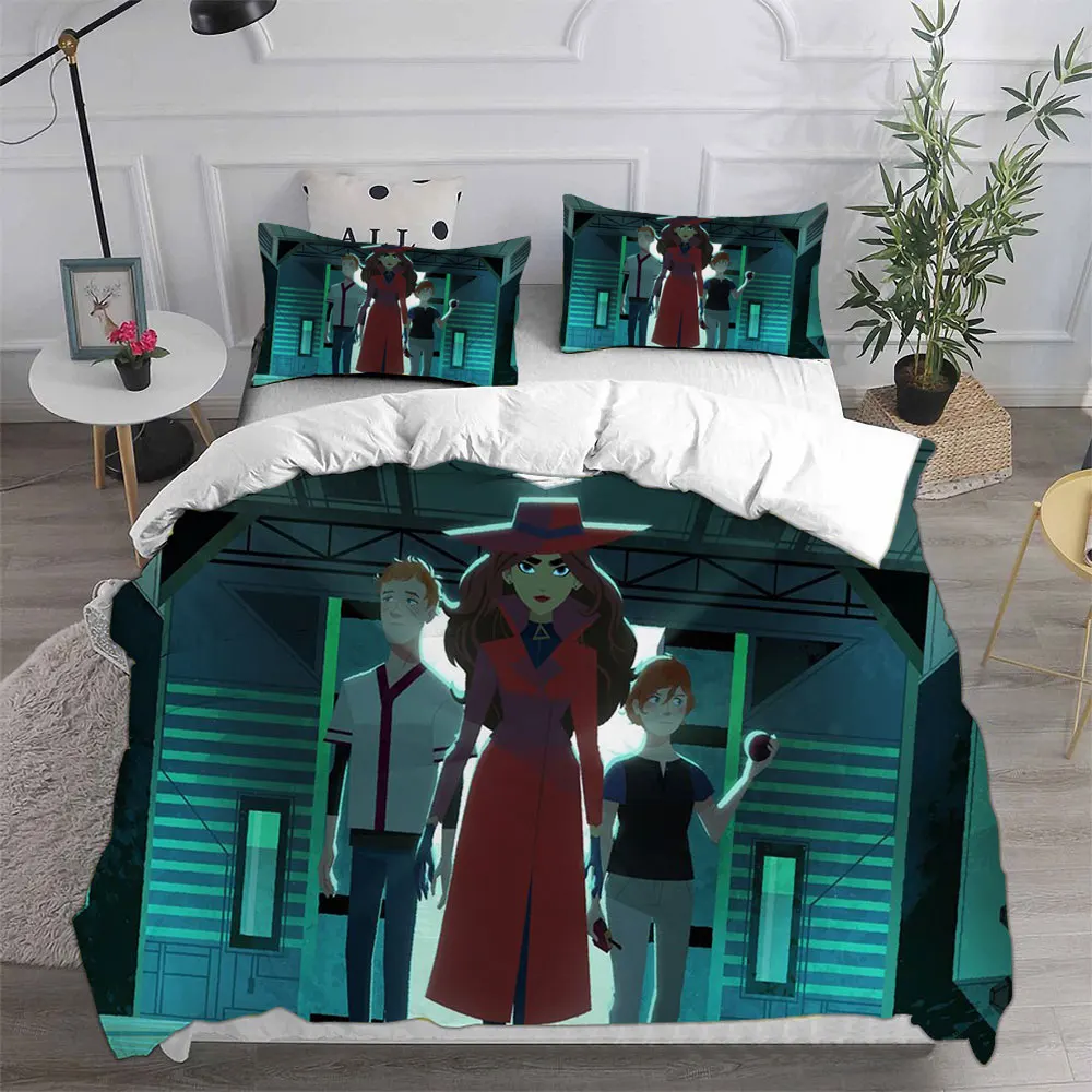 3d Printed Anime Carmen Sandiego Bedding Set Boys Girls Twin Queen King Size Duvet Cover Pillowcase Bed boys Adults Home Textile