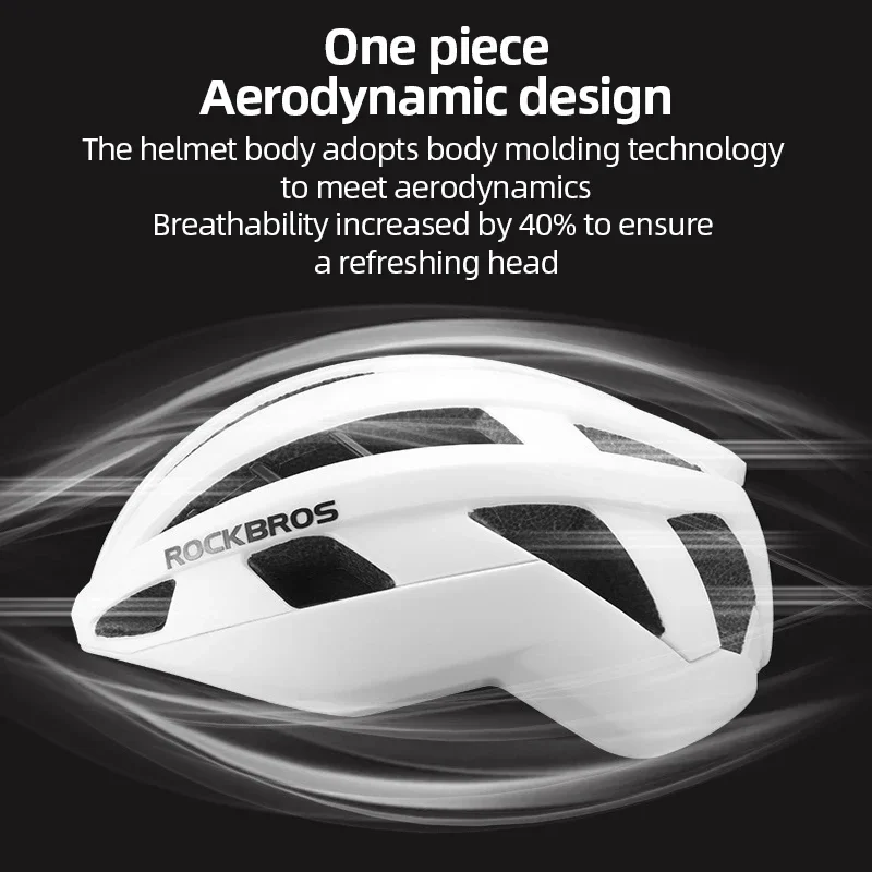 ROCKBROS Men's Cycling Helmet with Magnetic Buckle Professional Road Bicycle Helmet for Aerodynamics Safety Racing Bike Helmet