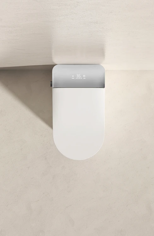 Inteligentne siedzisko toaletowe JM810L z kontrolą, nieskończone ciśnienie wody, inteligentny dodatek łazienkowy, odpływ S-trap, podgrzewane siedzisko.