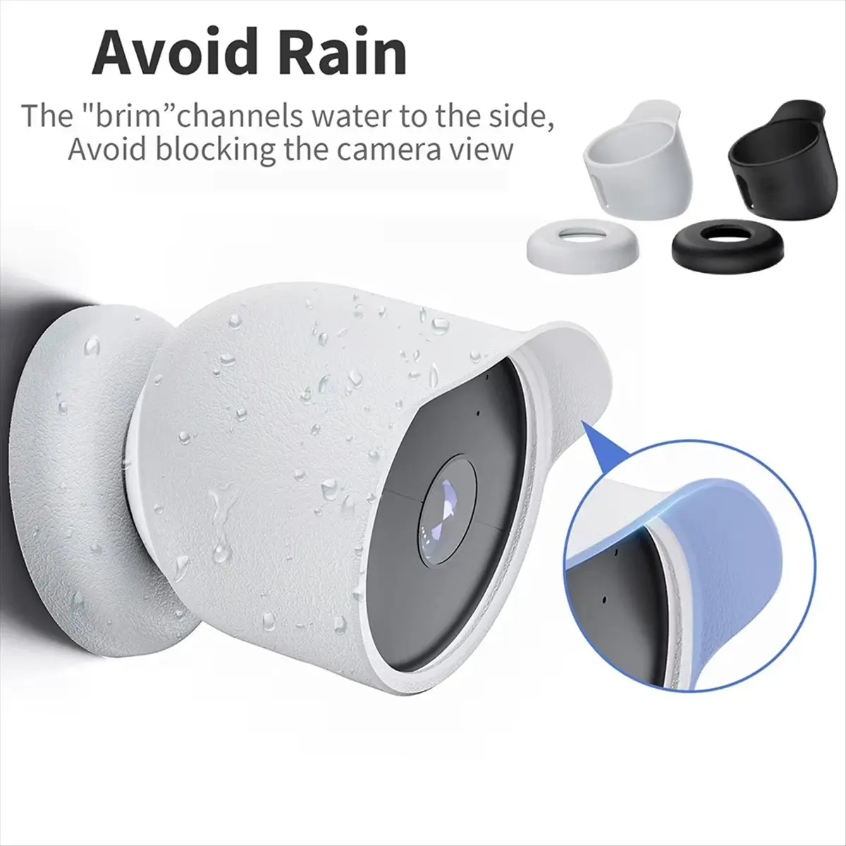 A40I Camera Protector for Nest Cam Outdoor/Indoor Camera Cover Case Security Webcam Housing Water- Black