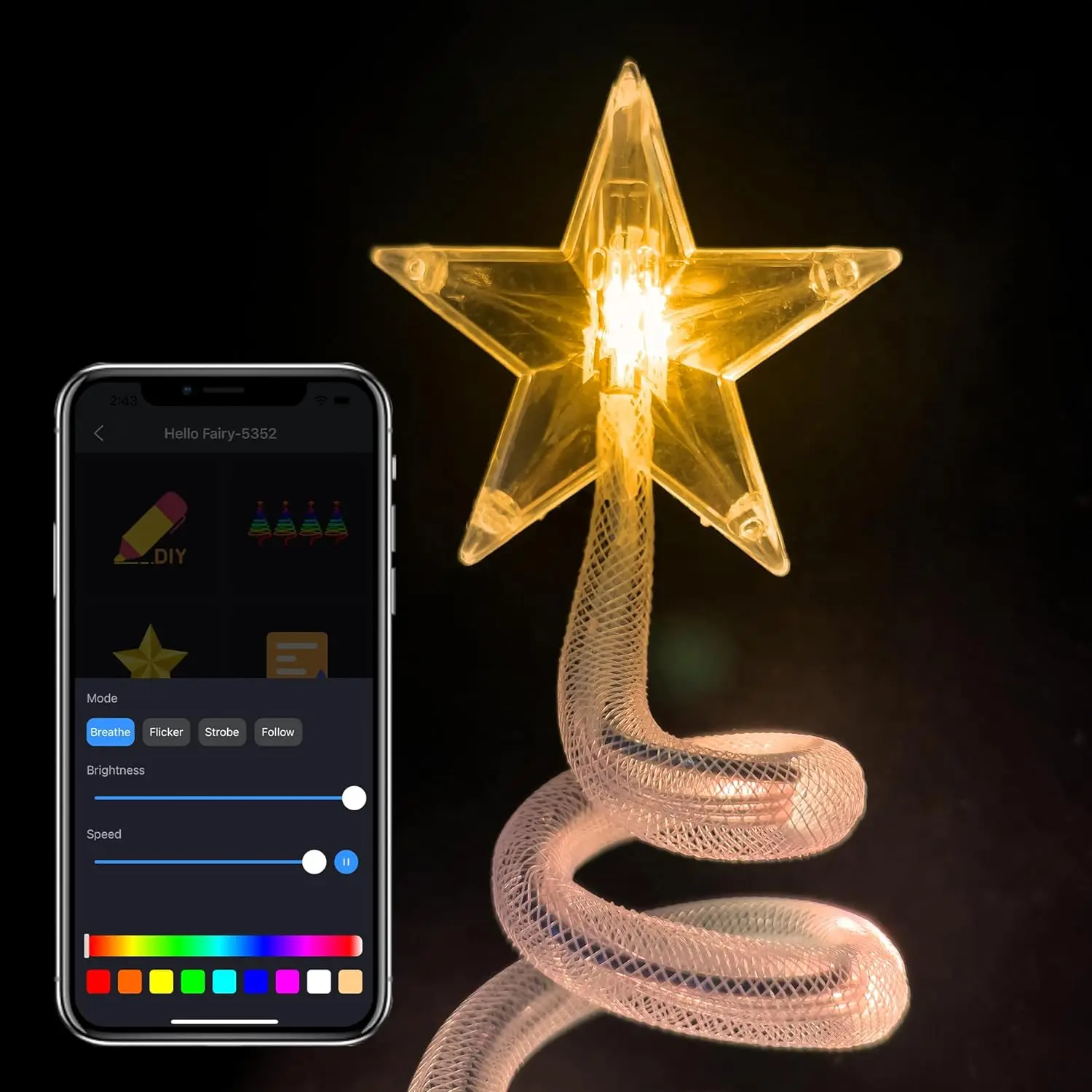 Imagem -04 - Spiraling Tree Lights com Controle Remoto App Árvore de Natal Paisagem Stake Lights Garden Pathway Xmas Party Decoration Rgb