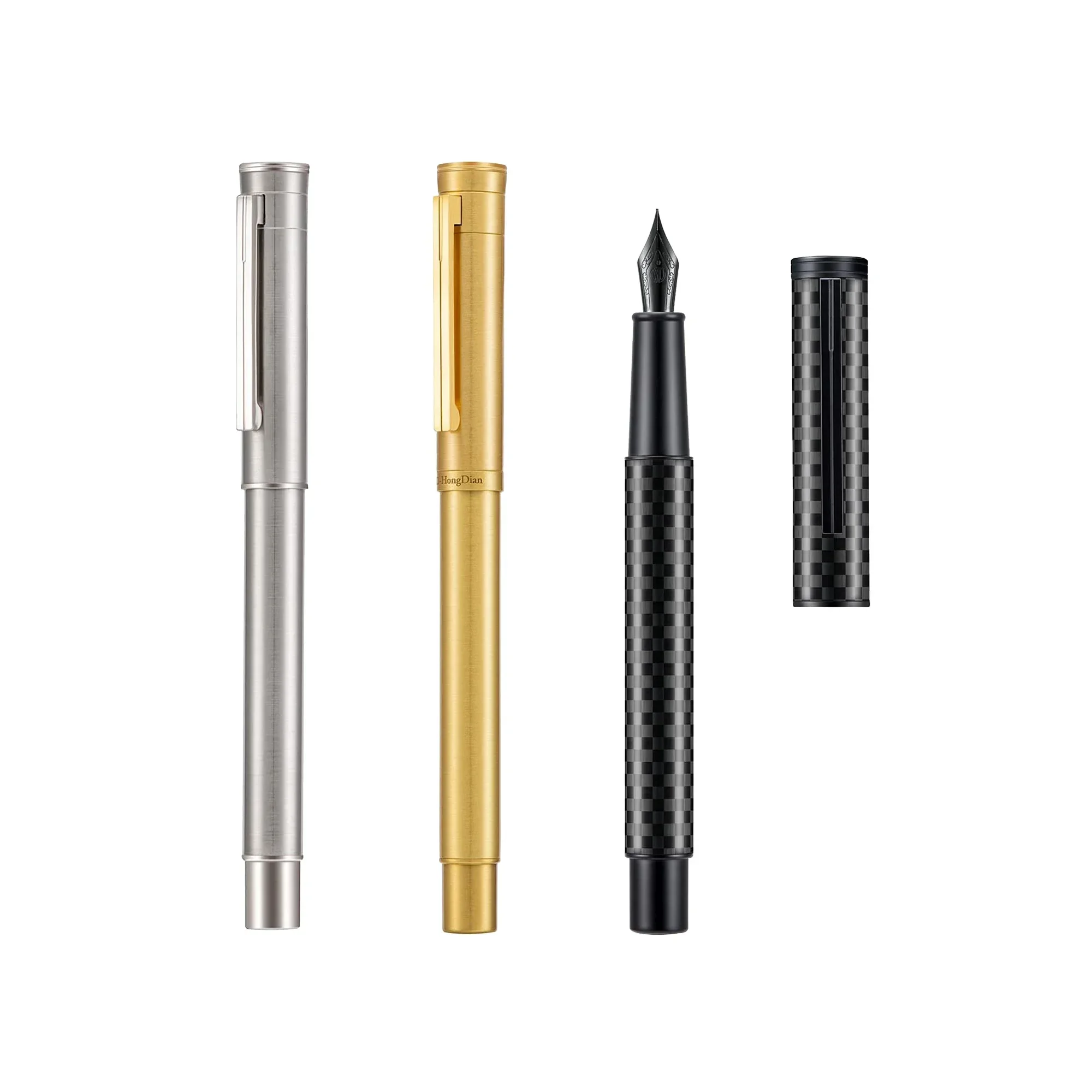 

Hongdian 1861 Forest Fountain Pen EF F M Bent Nib Classic Carbon Fiber Metal Smooth Writing Pen Set