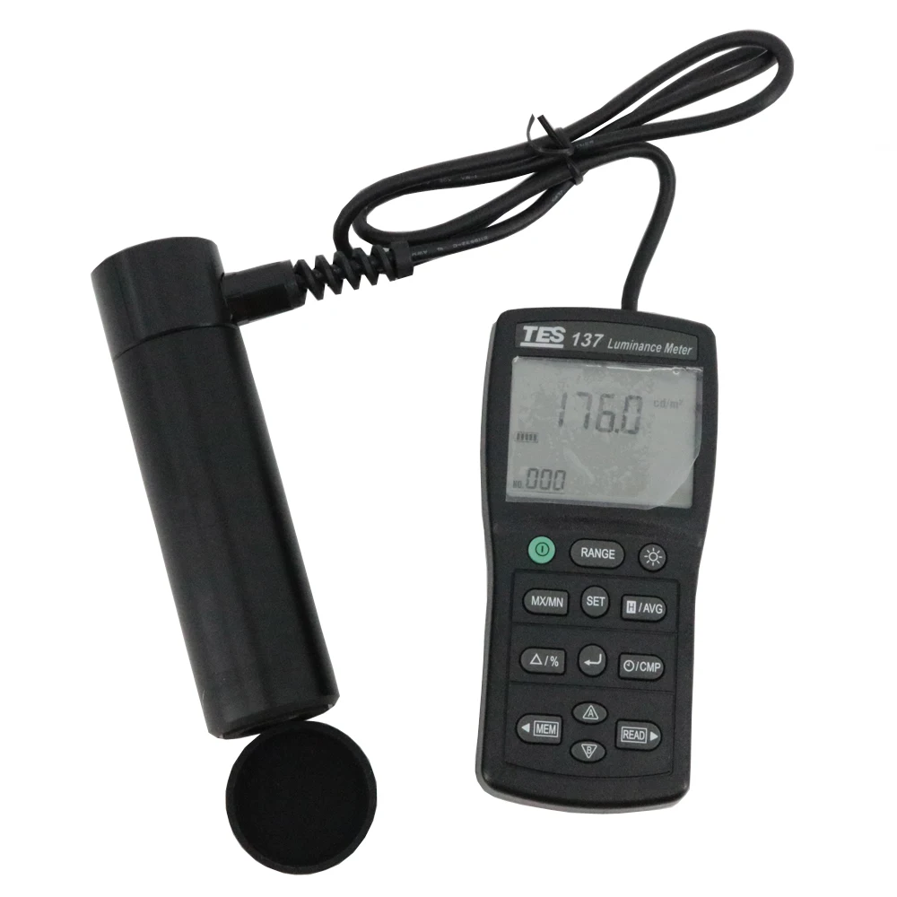 TES-137 مقياس الإضاءة لوكس متر ضوء متر مع شاشة مزدوجة 0.01 إلى 1999 كيلو Cd/m2