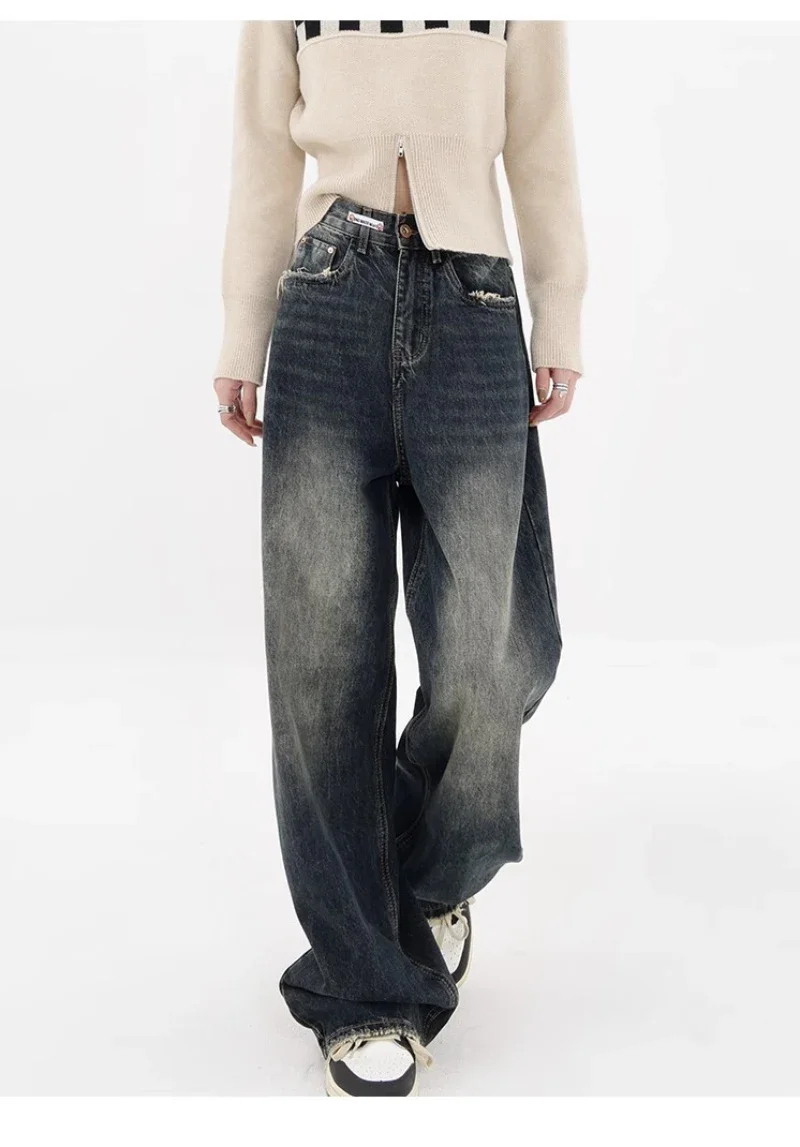 New Harajuku Y2K loose jeans women streetwear retro fashion high-waisted pants high street loose wide-leg denim trousers women