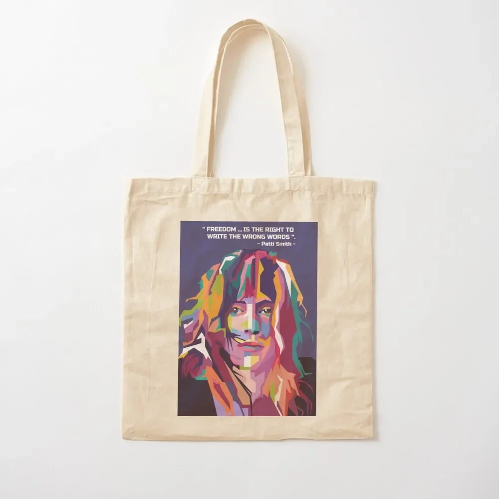 

Abstract patti punkrocker smith in wpap Tote Bag canvas tote bags Women's shopper Cloth bags Tote Bag