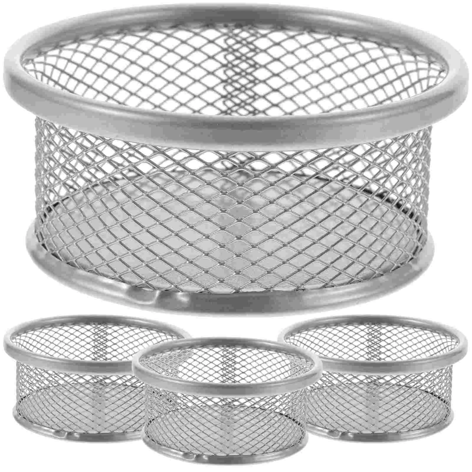 

4 Pcs Household Storage Holder Mesh Dispenser for Paper Clip Barrel Shelves Desktop Dispensers Holders