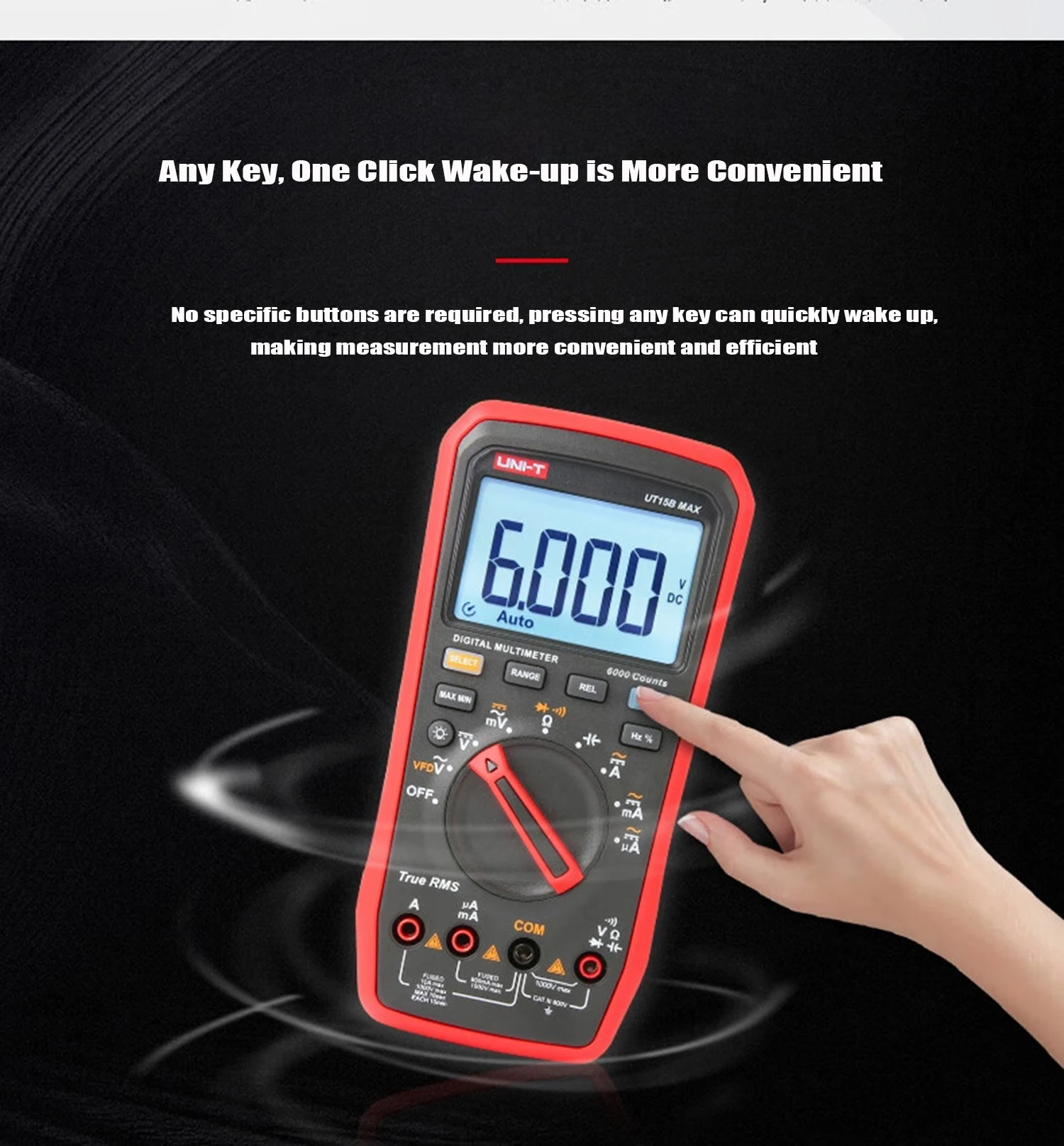 UNI T 전문가용 디지털 멀티미터 테스터 UT15B MAX 1000V AC DC 전압계 커패시터 테스터 True RMS 전기 멀티 미터