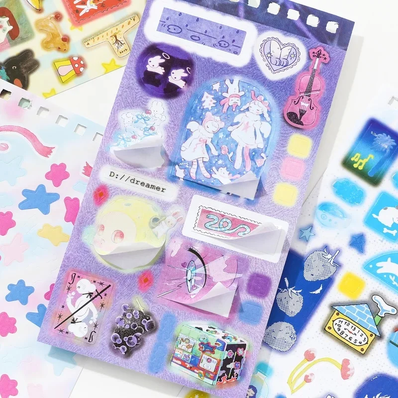 20sheets Kawaii Ins Fun Collection Book Series Die Cut Sticker Book DIY Basic Decoration Handmade Scrapbooking Supplies