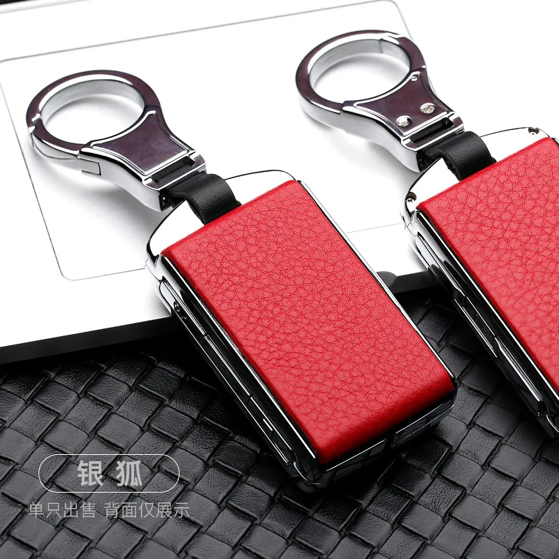 Leather Car Key Fob Cover Key Case Shell for Volvo Xc90 2016 V90 2017 S60 2019 V60 2019 Xc40 2018 Xc60 2020 S90 2021 2022 2023