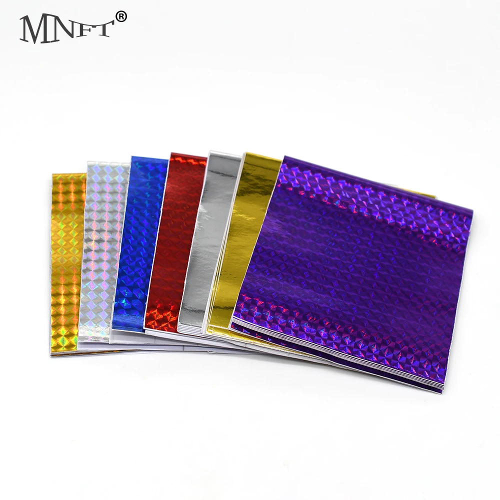 MNFT 6Pcs 10*20cm Angeln Locken Aufkleber Holographische Fisch Band Klebstoff Tackle Angeln Fliegen Binden DIY lockt Material