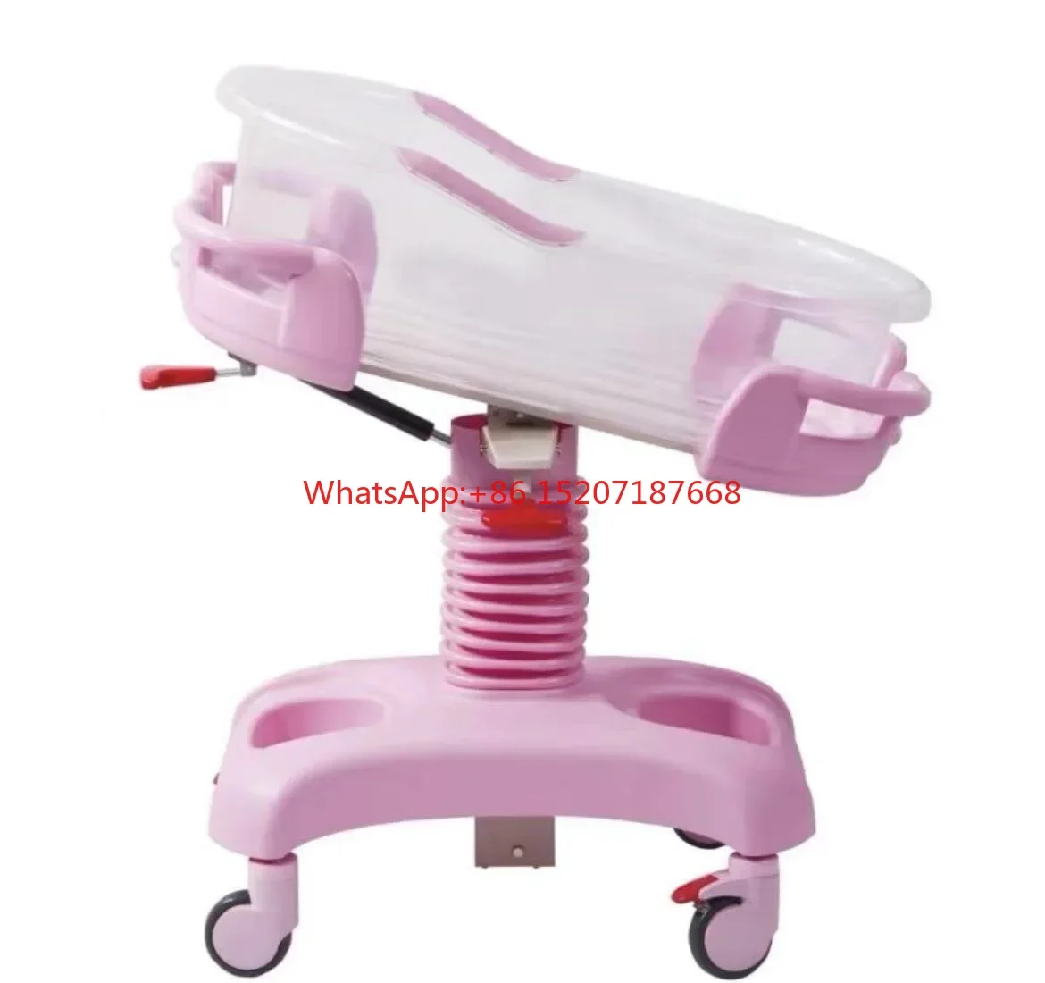 Hospital Furniture Good Price baby supplies &products Movable Medical baby cribs with shelf for sale