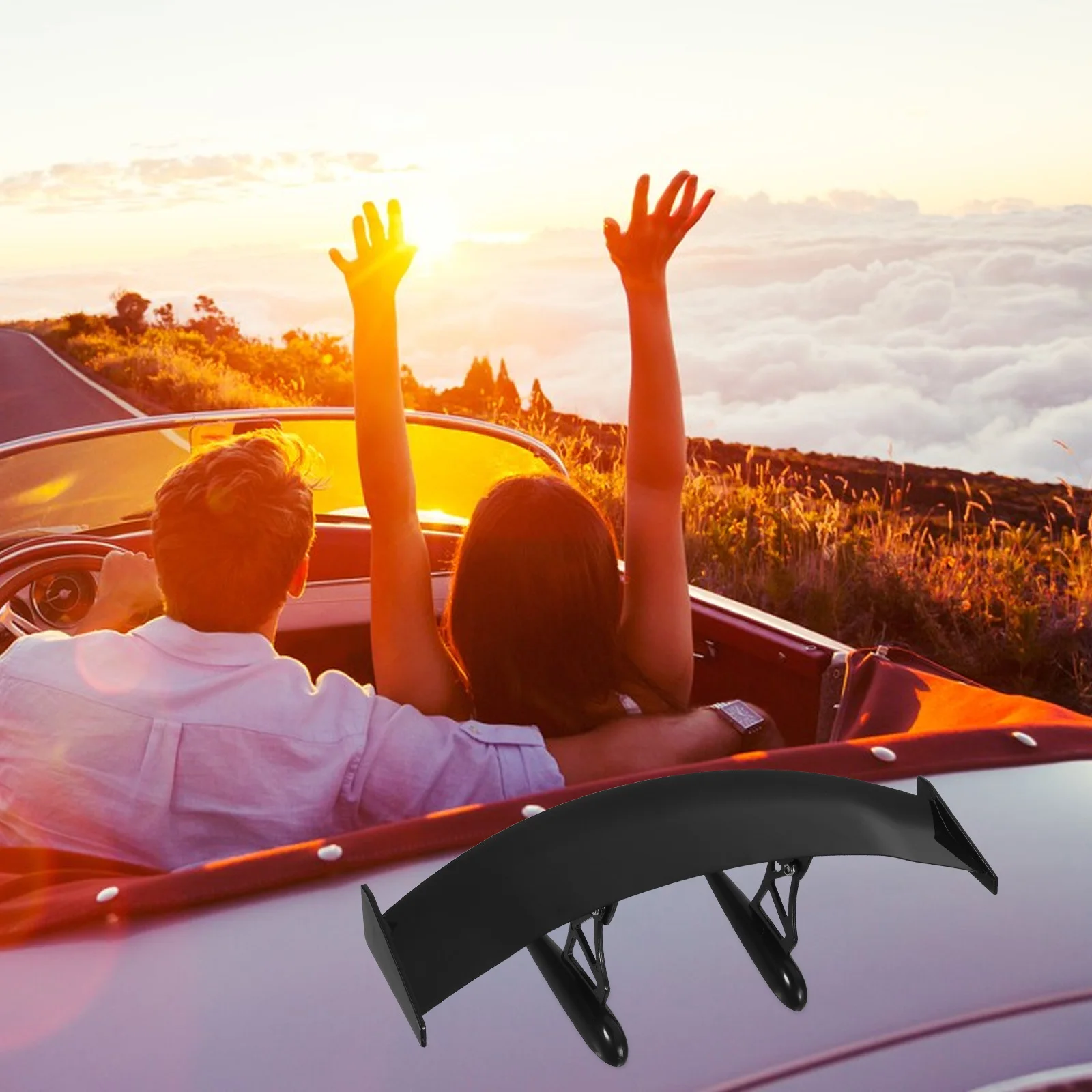 

Car Rear Tail Wing 30cm ABS Universal Trunk Spoiler Durable Auto Exterior Rear Wing Adjustable Angle Airflow Control