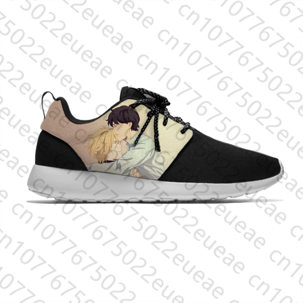 Zapatillas deportivas para hombre y mujer, zapatos informales transpirables y ligeros con estampado 3D de dibujos animados de Anime japonés, Manga, Banana, Fish, Ash, Lynx