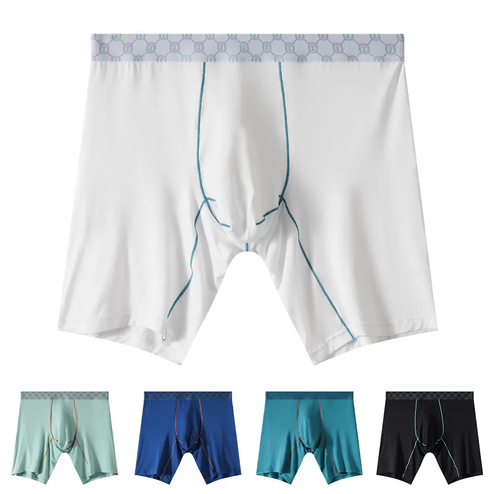 กางเกงชั้นในขายาวทรงบ็อกเซอร์แบบมีช่องสำหรับใส่ของมีชีวิตชีวา เหมาะสำหรับใส่นอน ใช้ได้ในเวลากลางคืน ยืดหยุ่นสูง ความยาวปกติ สไตล์เซ็กซี่